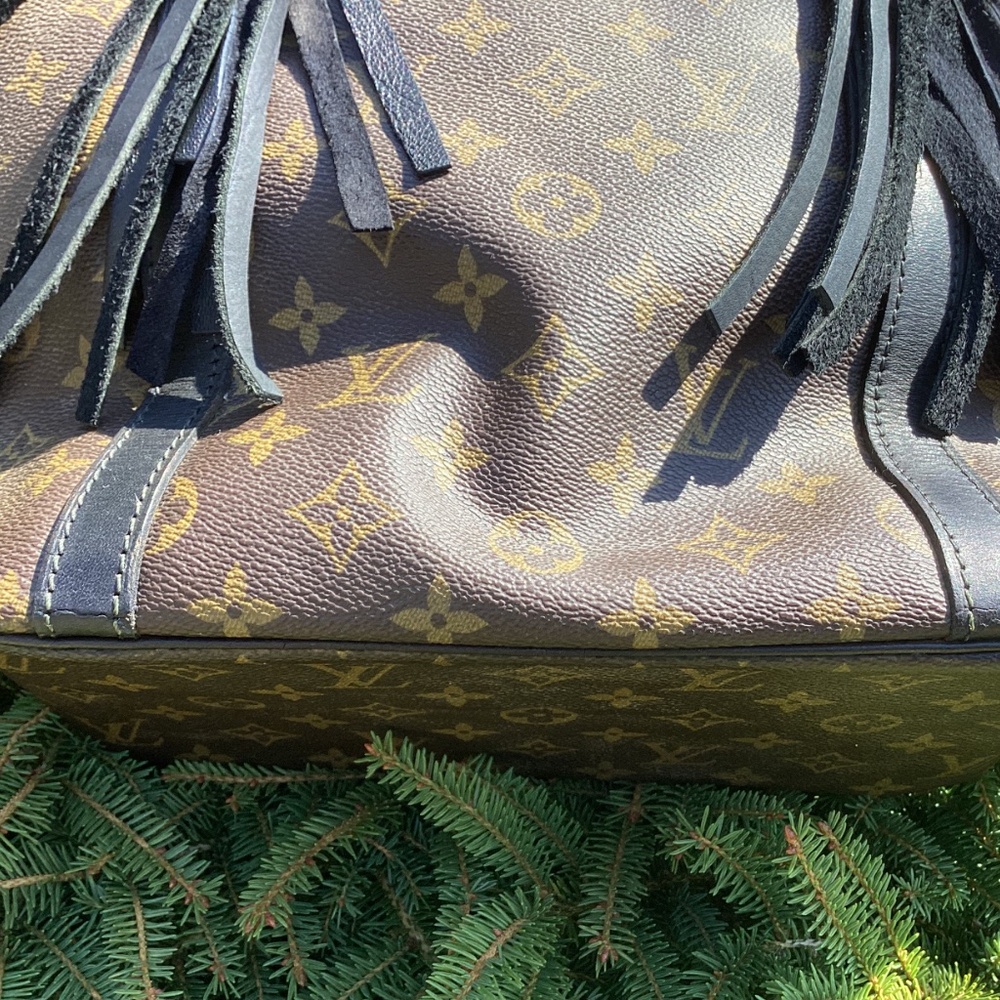 Authentic Boho Revamped Vintage Louis Vuitton Shopping Sac Black Braiding Concho - Picture 14 of 16